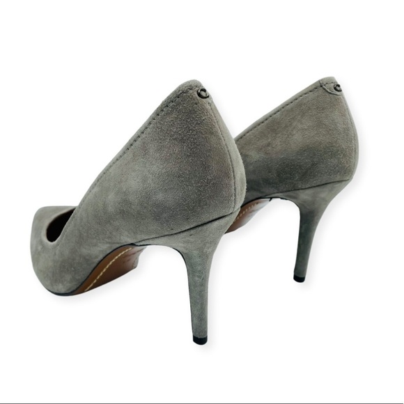 COACH Waverly Suede Leather High‎ Heels Point Toes - Picture 6 of 12
